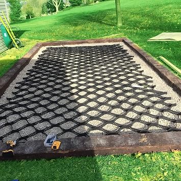 Gravel Ground Grid Ground Stabilization Grid 1885 LBS Per Sq for Sheds, Driveway, Slopes and Parking,5mX10m16.5ftX33ft