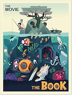 The Movie vs The Book Original Literary Art Print. Fine Art Paper, Laminated, or Framed. Multiple Sizes for Home, Office, or School.