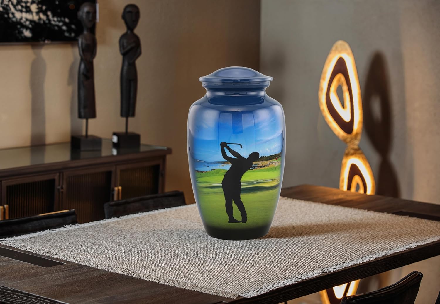 Golf Urn - Full Size Golfer Cremation Urns - Adult Classic Sports Urns - Golf Lovers Funeral and Memorial Urns for Human Ashes Upto 200 Lbs with Velvet Bag (Large) - Image 9