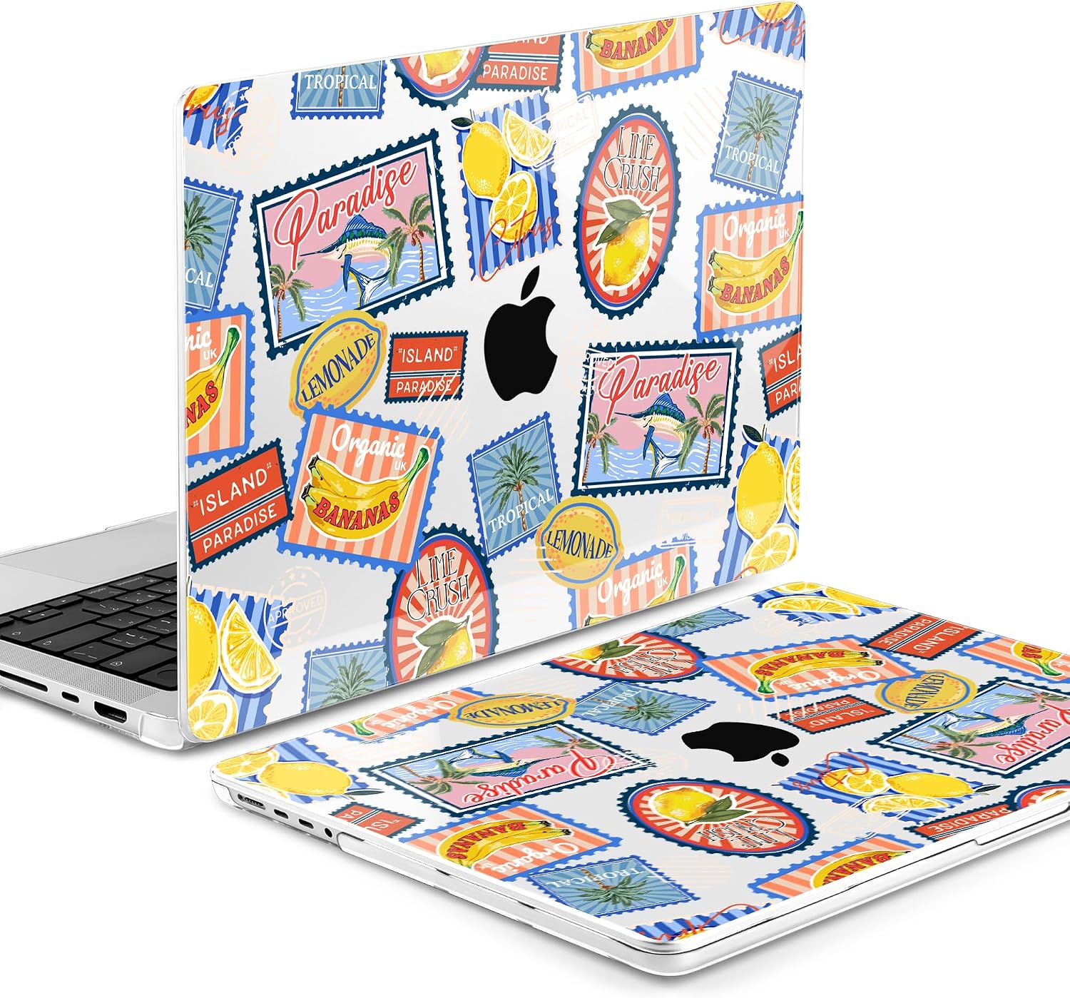 MEEgoodo Case for MacBook Pro 14 inch (M5/M4/M3/M2/M1) Pro/Max 2026 2025 2024 2023 2021, Laptop Case Fit Model A3427/A3426/A3434/A3112/A3401/A3185/A2918/A2992/A2779/A2442, Retro Tropical Pattern