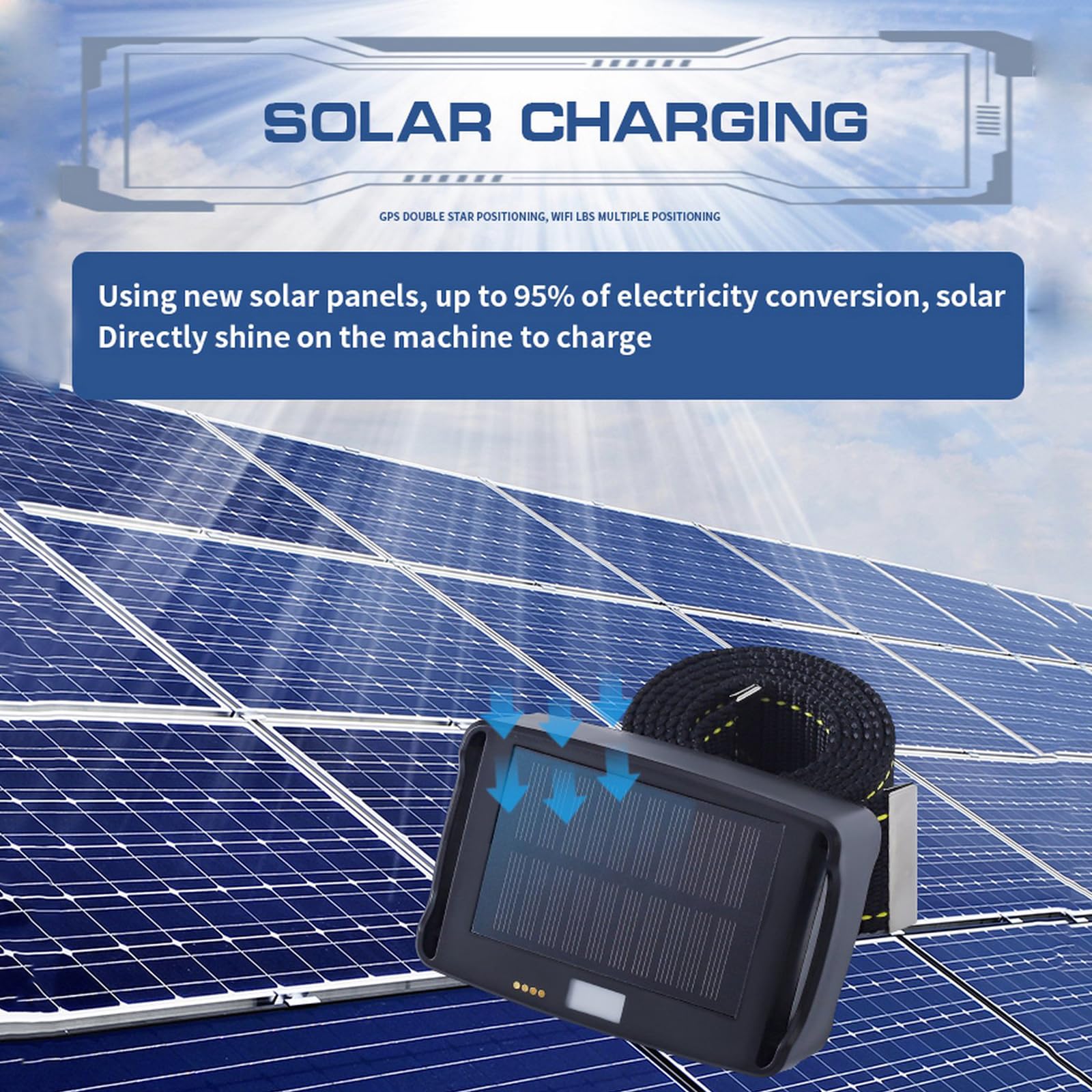 Śledzenie Zwierząt 4G Solar GPS Tracker 20000mAh Bateria Alarm Antykradzieżowy Odtwarzanie Utworów Inteligentna Oszczędność Energii Multi-pozycjonowanie Monitorowanie Wieloplatformowe