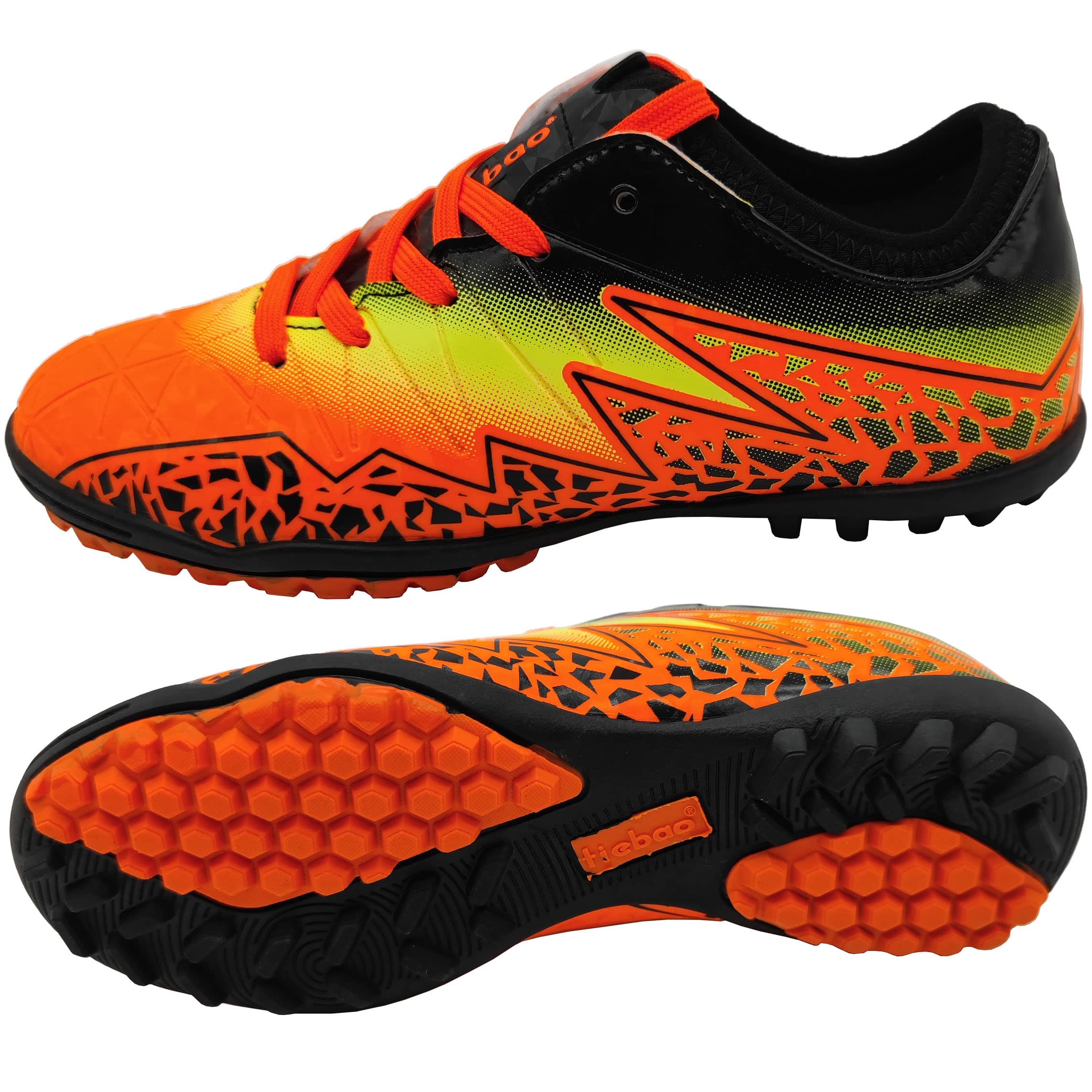 Zapatos de fútbol con tacos para niños, tenis deportivos para suelo firme, para exteriores, ligeros, para césped (niño pequeño/niño grande)