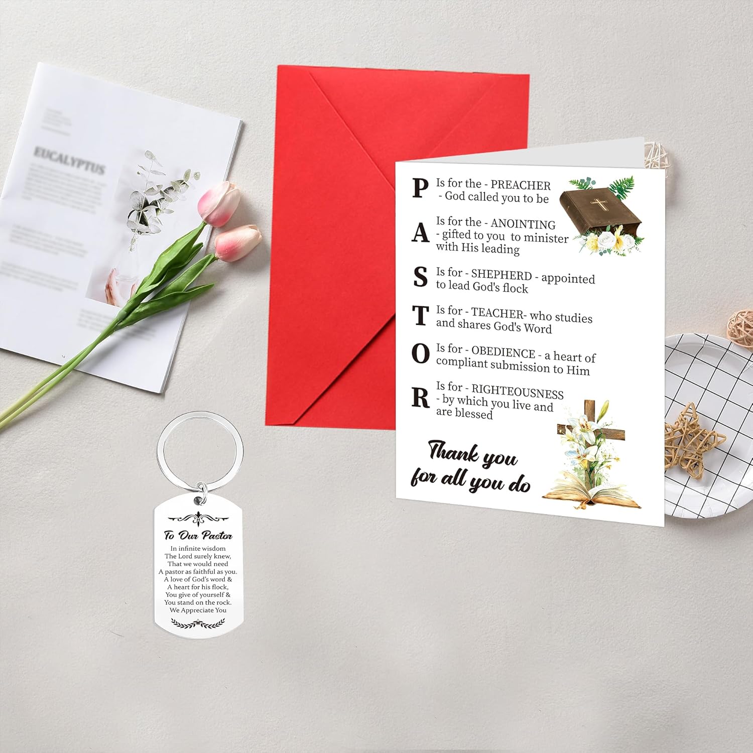 Pastor Appreciation Gifts Cards Kit - Thank You Gifts Card With Keychain Envelop For Pastor Clergy Month Pastor Birthday For Men Women Minister - Image 6
