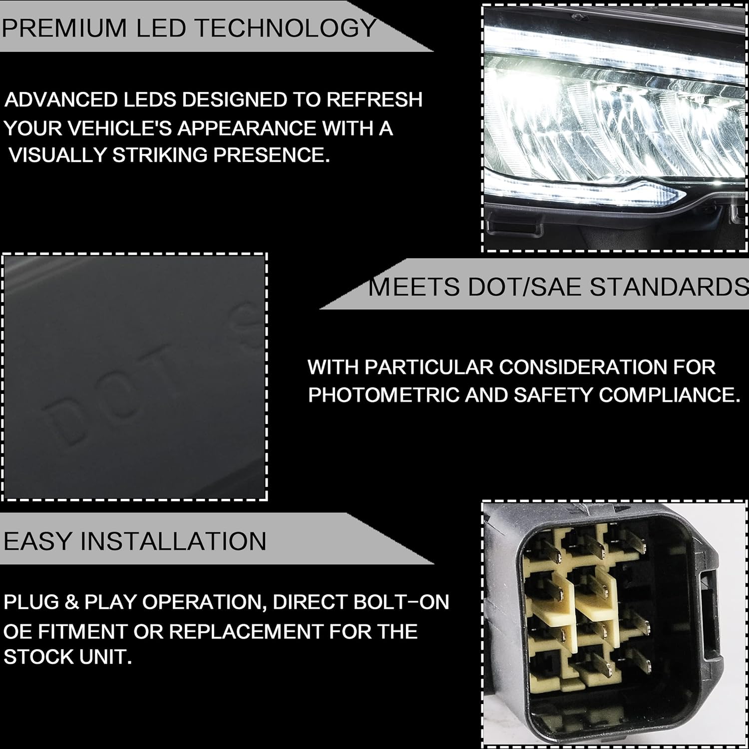 VLAND Headlights Fit for 2015-2022 Subaru WRX/STI Base Premium Litmited (Not for LED Models and Models w/AFS/SRH), Front light with Sequential Turn Signal, Clear