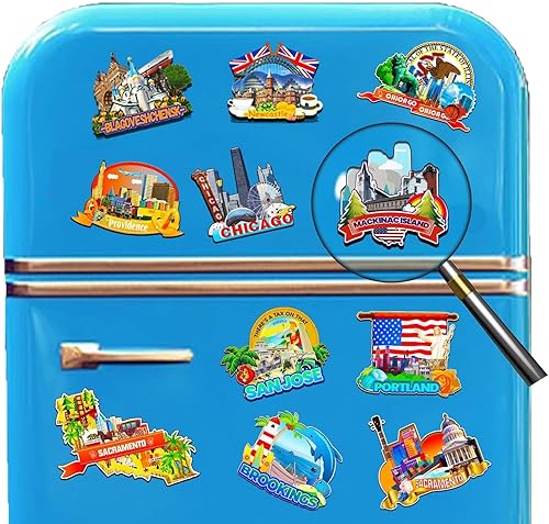 Miniatura 4 de Mackinac Island Michigan USA - Imán de madera para nevera, monumentos 3D, recuerdos coleccionables, decoración hecha a mano -2770