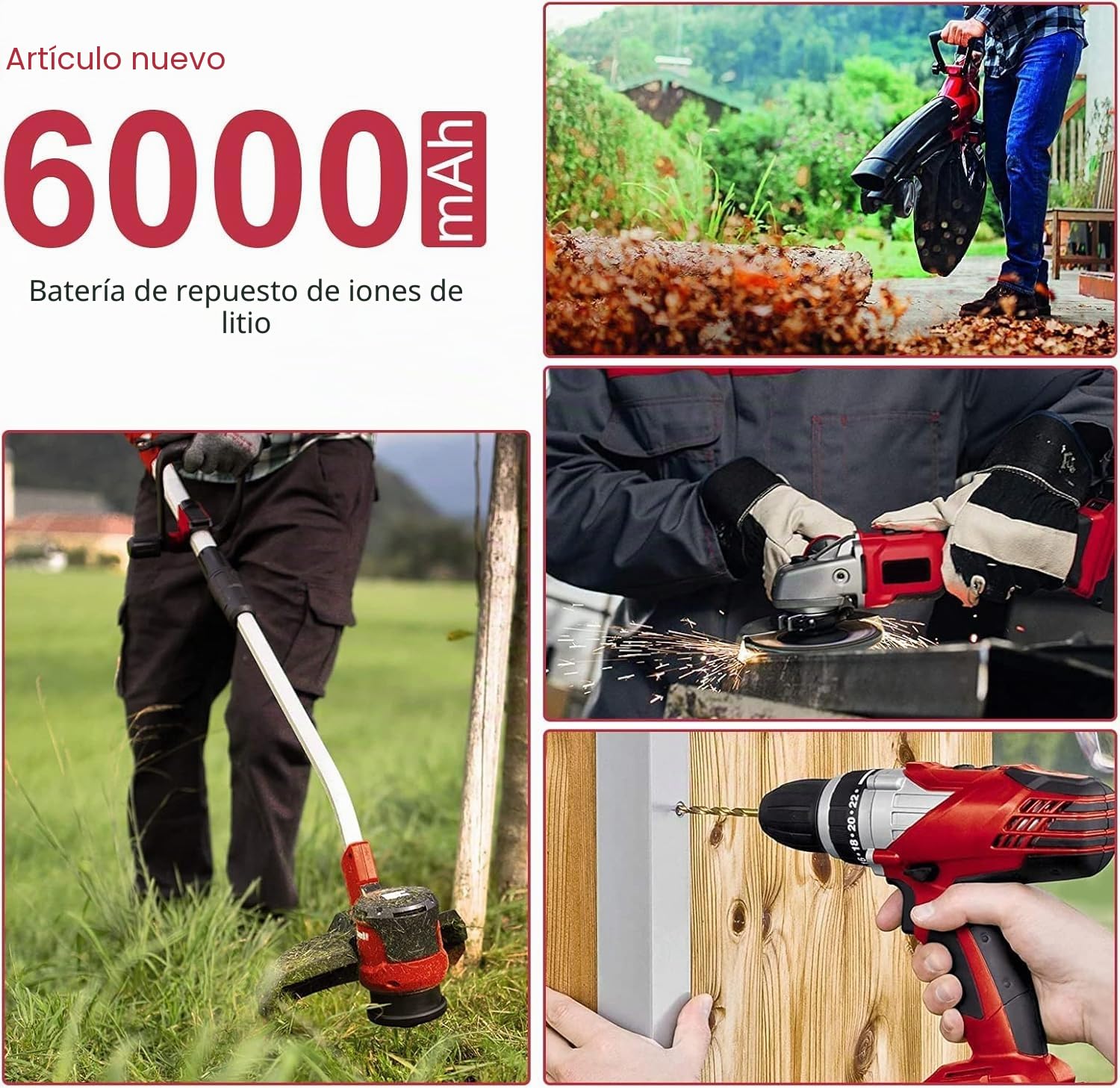 Batería de repuesto para Einhell 18 V, compatible con herramientas eléctricas inalámbricas Einhell Tools X-Change 4511396 4511437neu PXBP-600 PX-BAT52 (4000 mAh, 2 unidades)