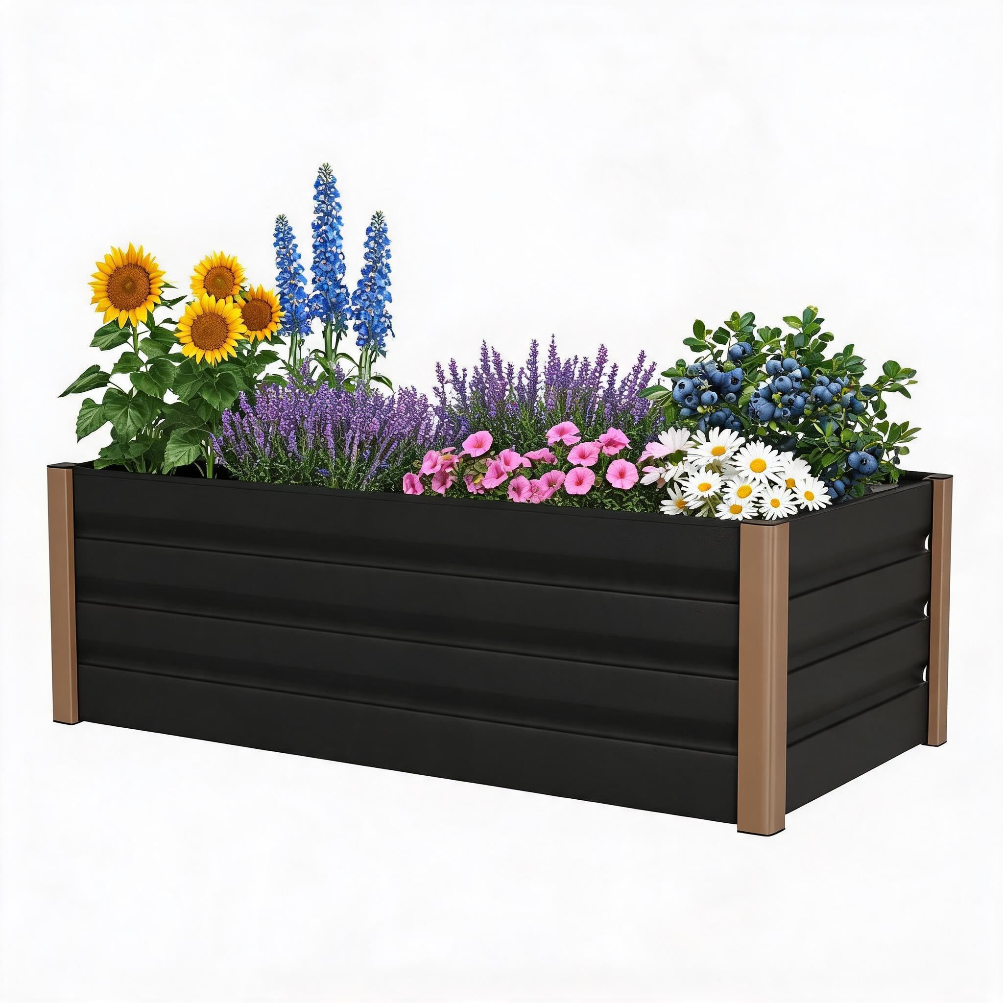 Garvee Aluminium Raised Garden Bed 240cm, Heavy Duty Metal Planter Box