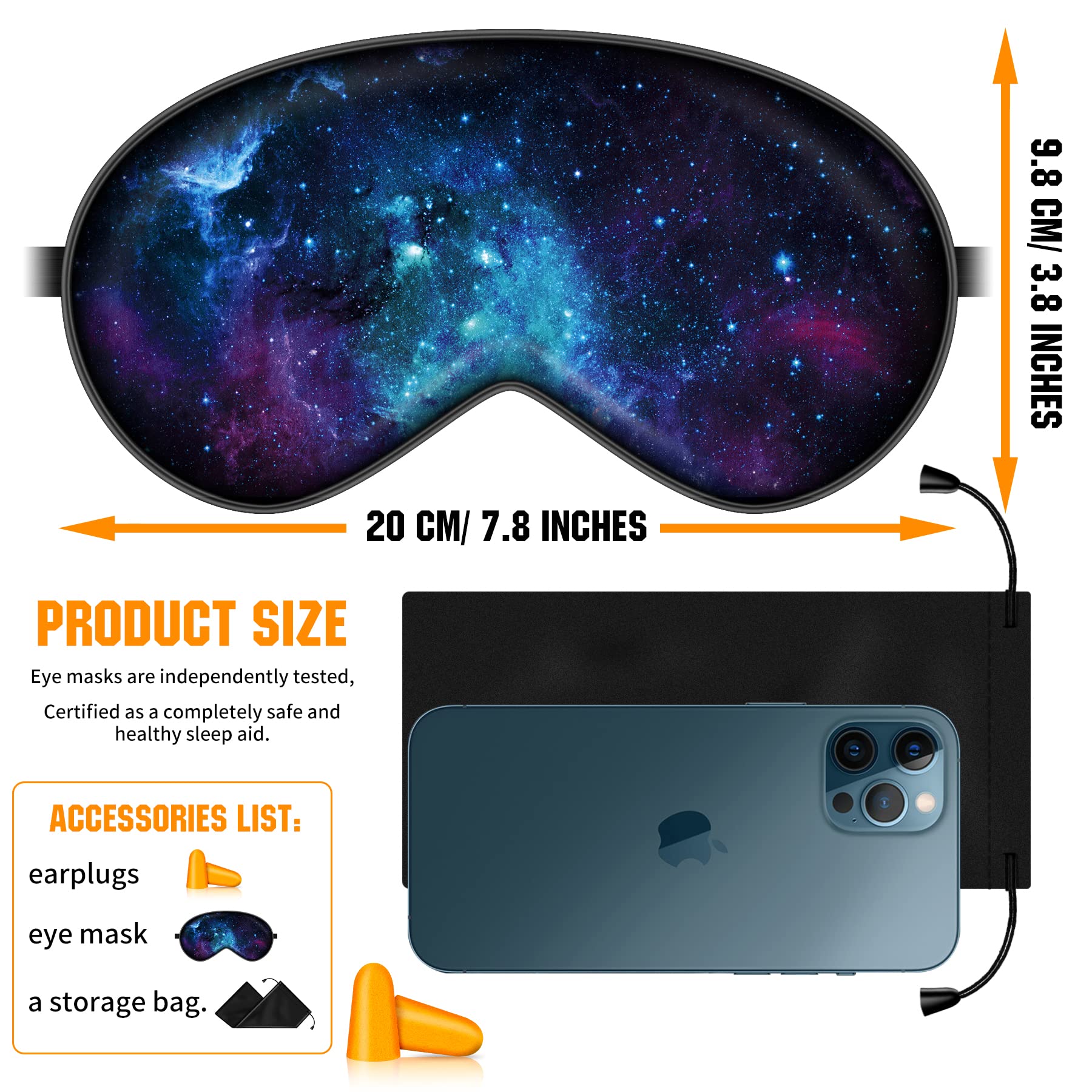 Wireless Bluetooth 5.0 Eyeshade, Cover Intelligent Sleeping Music Night Sleep Eye Headphone Travel Blindfold PatchGrey Mask Built in Speakers High Fidelity Stereo Shock Bass Men Women Earpho