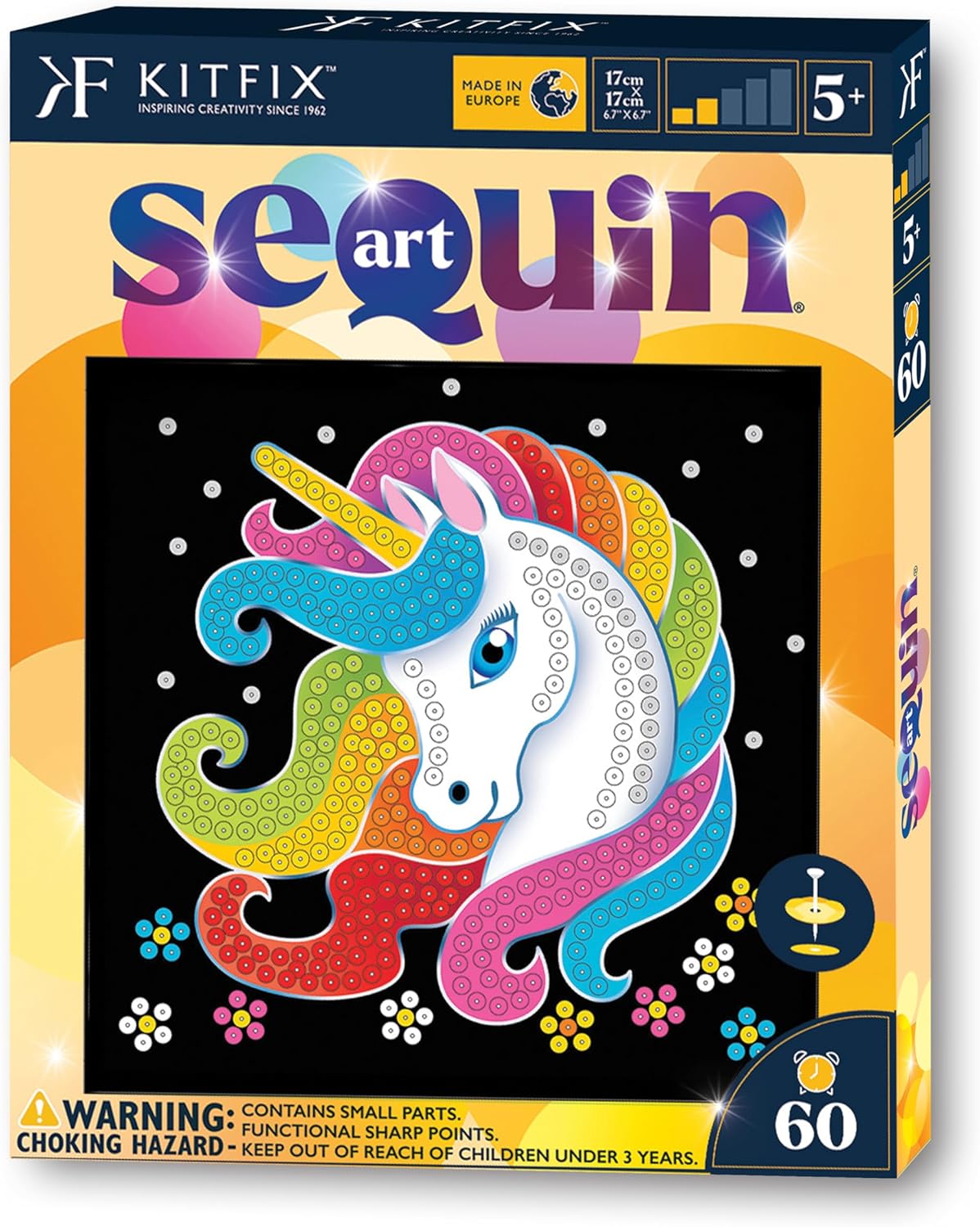 Kitfix - Sequin Art 60-20 x 20cm- Unicorn - 60min Craft Project - Craft Kit for Young Children Aged 5+ - 2015
