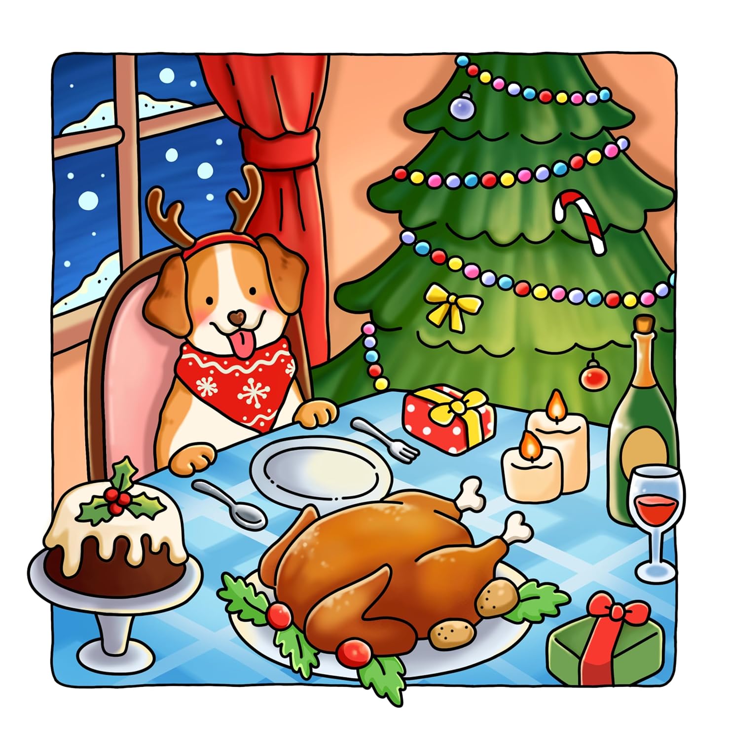 Christmas: Cozy Coloring Book for Adults & Teens Featuring Festive Holiday Winter Scenes - Preview 1