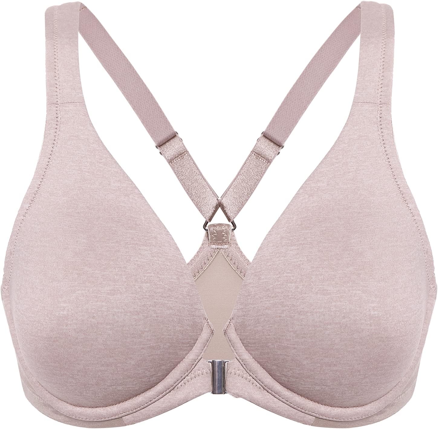 Women's Front Closure Full Coverage Bras Plus Size Underwire Racerback Supportive Plunge Unlined Bra
