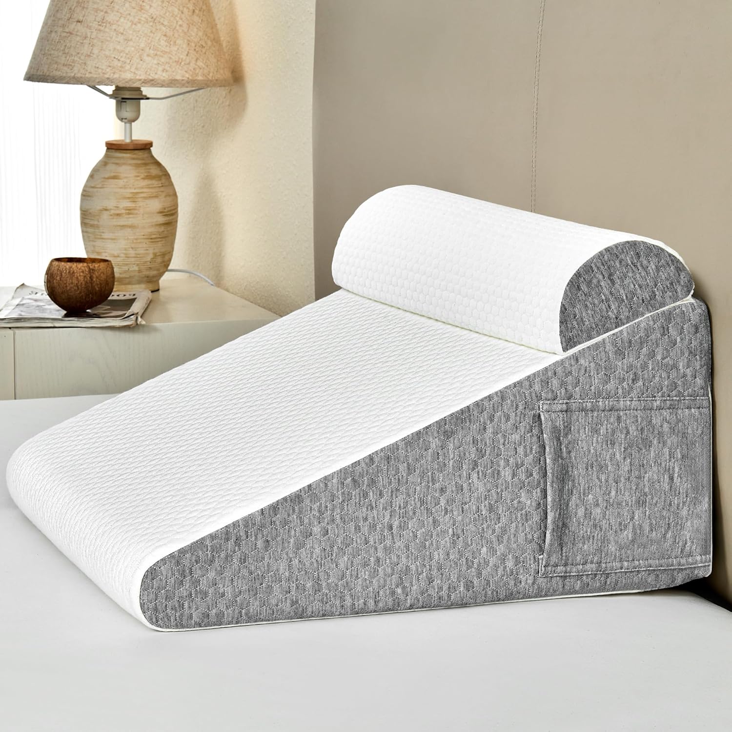 Bed Wedge Pillow For Sleeping, Memory Foam Bed Wedge Pillow For Acid Reflux Relief - 15 - View #10