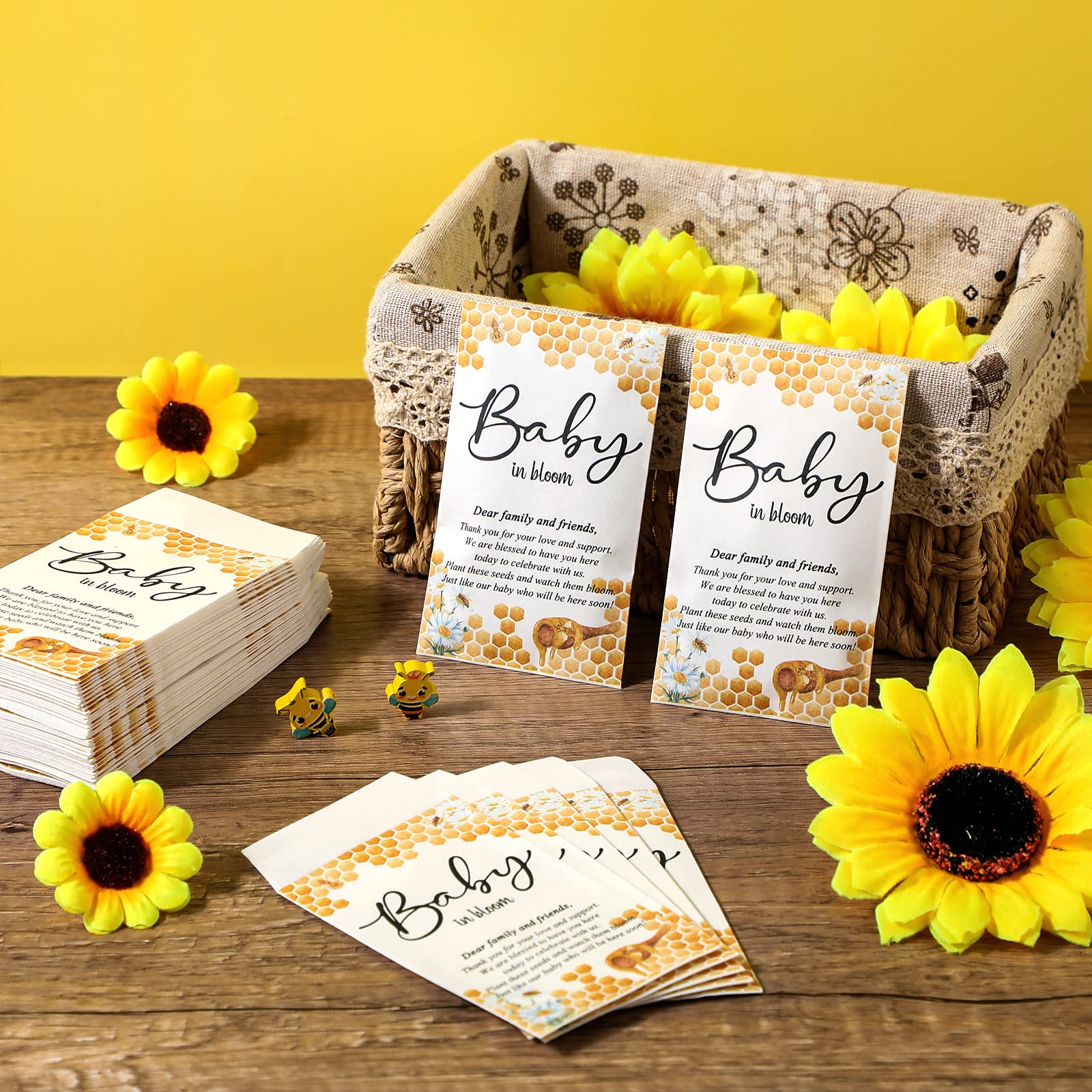 Fuete 50 Pcs Baby Shower Seed Packet Self Adhesive Kraft