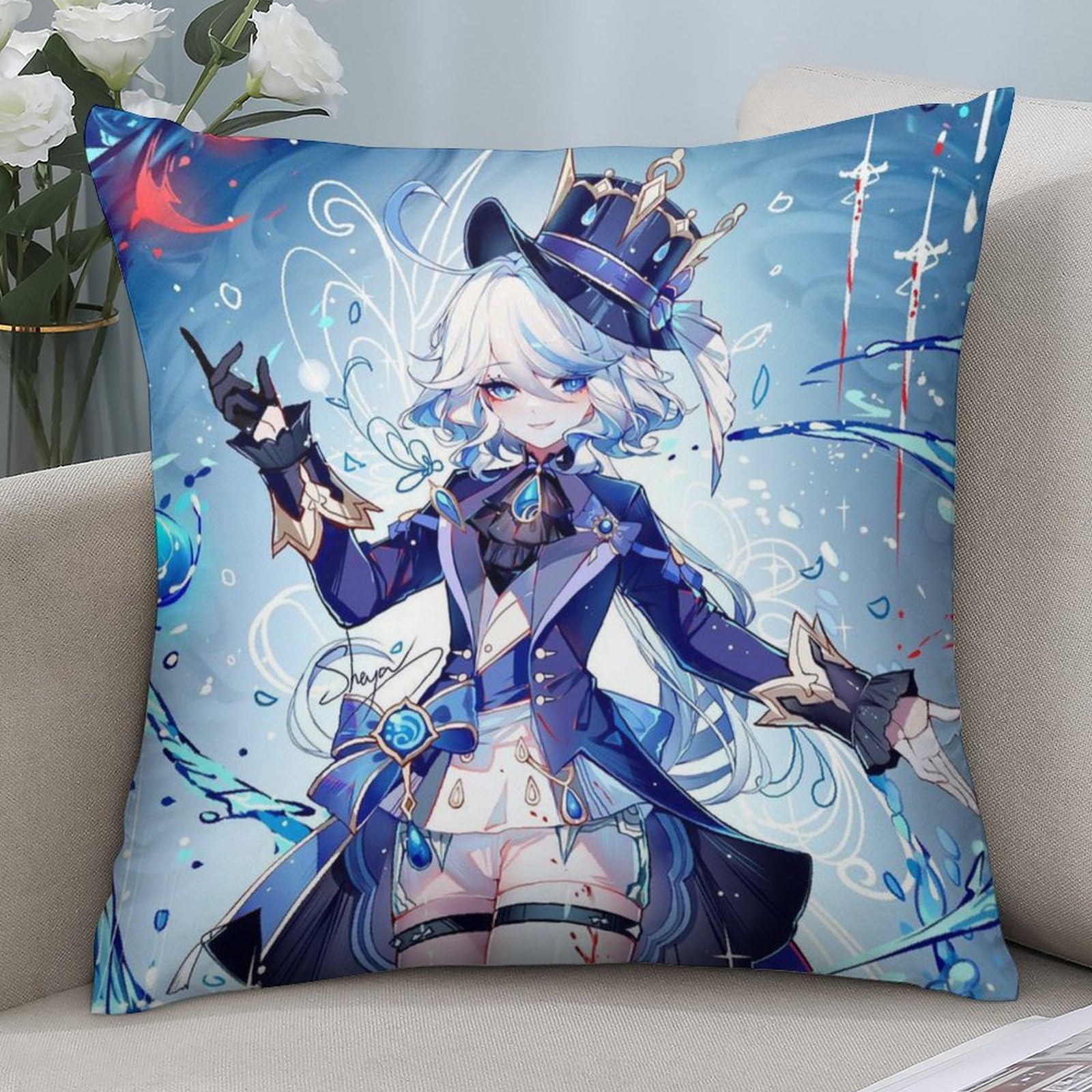 Amazon.co.jp: 原神 フリーナ クッションカバー 45 45 2枚セット