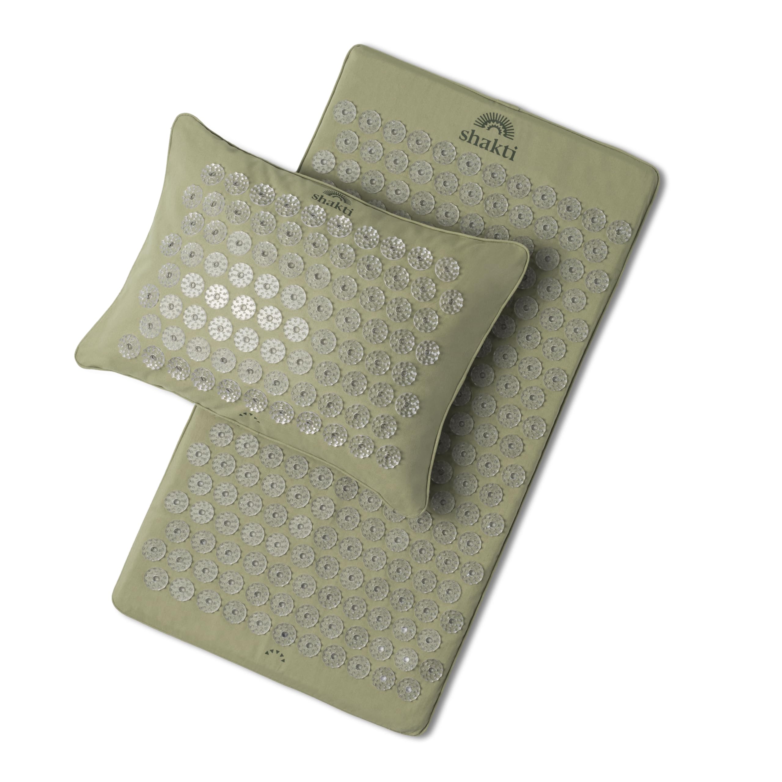 ShaktiMat Premium Acupressure Mat & All-Over Pillow Set, Level 2 Intensity in Tulsi, Thousands of Signature Spikes That Massage Muscles, Aid Sleep & Unlock Inner Tension | Similar to Acupuncture