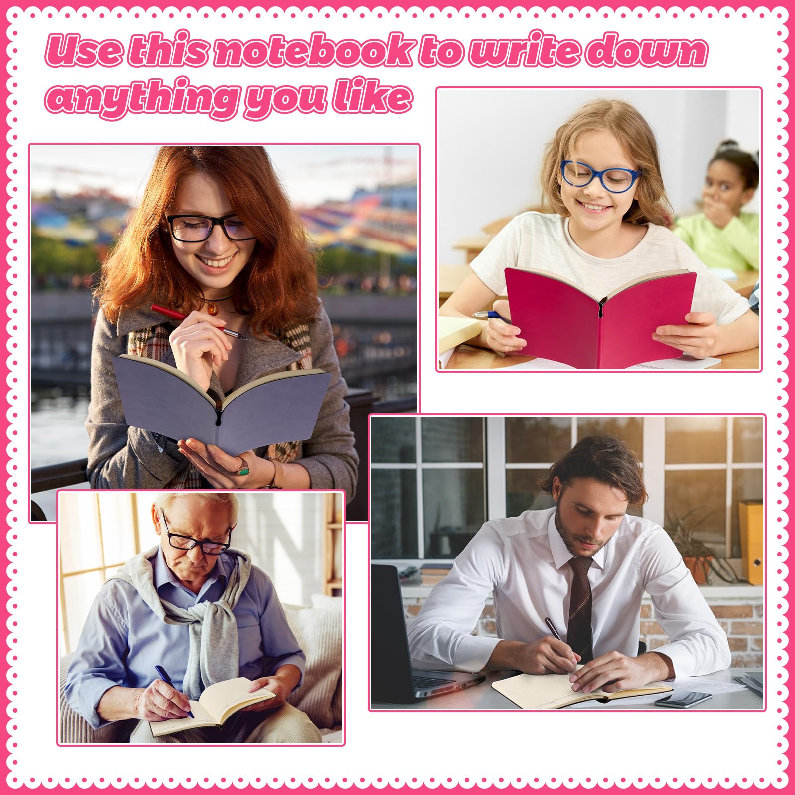 Jetec Paquete de 30 cuadernos a granel con 30 bolígrafos, cuadernos A5 de tapa blanda de cuero con soporte para bolígrafo para regalo, escuela, negocios, trabajo, viajes, escritura, 200 páginas, 5.7 x