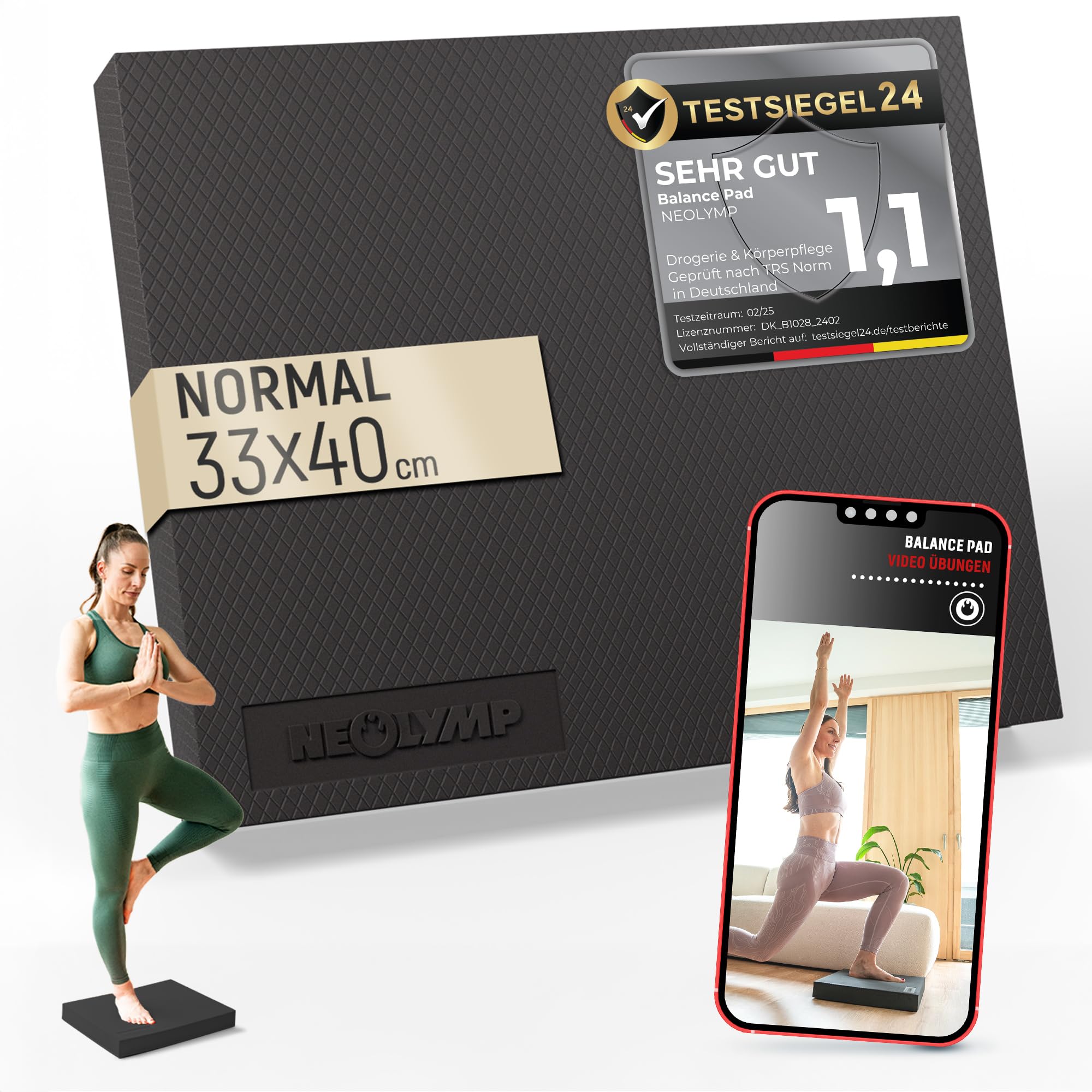 NEOLYMP Balance Pad - Rutschfester Gleichgewichtstrainer für Physio & Reha