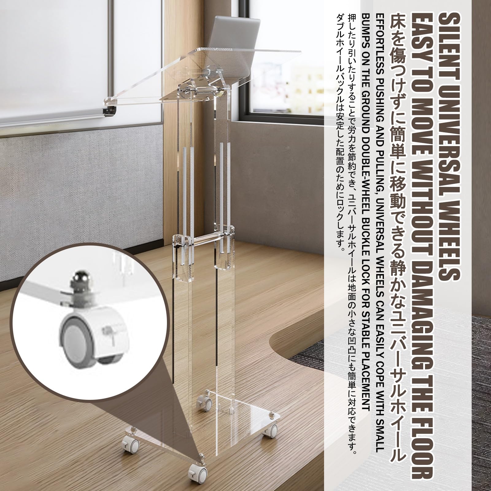 Generico Supporto per podio in Acrilico Trasparente Resistente - Leggio Professionale Moderno per Chiesa, aule, conferenze ed Eventi - Design Elegante per discorsi pubblici e presentazioni