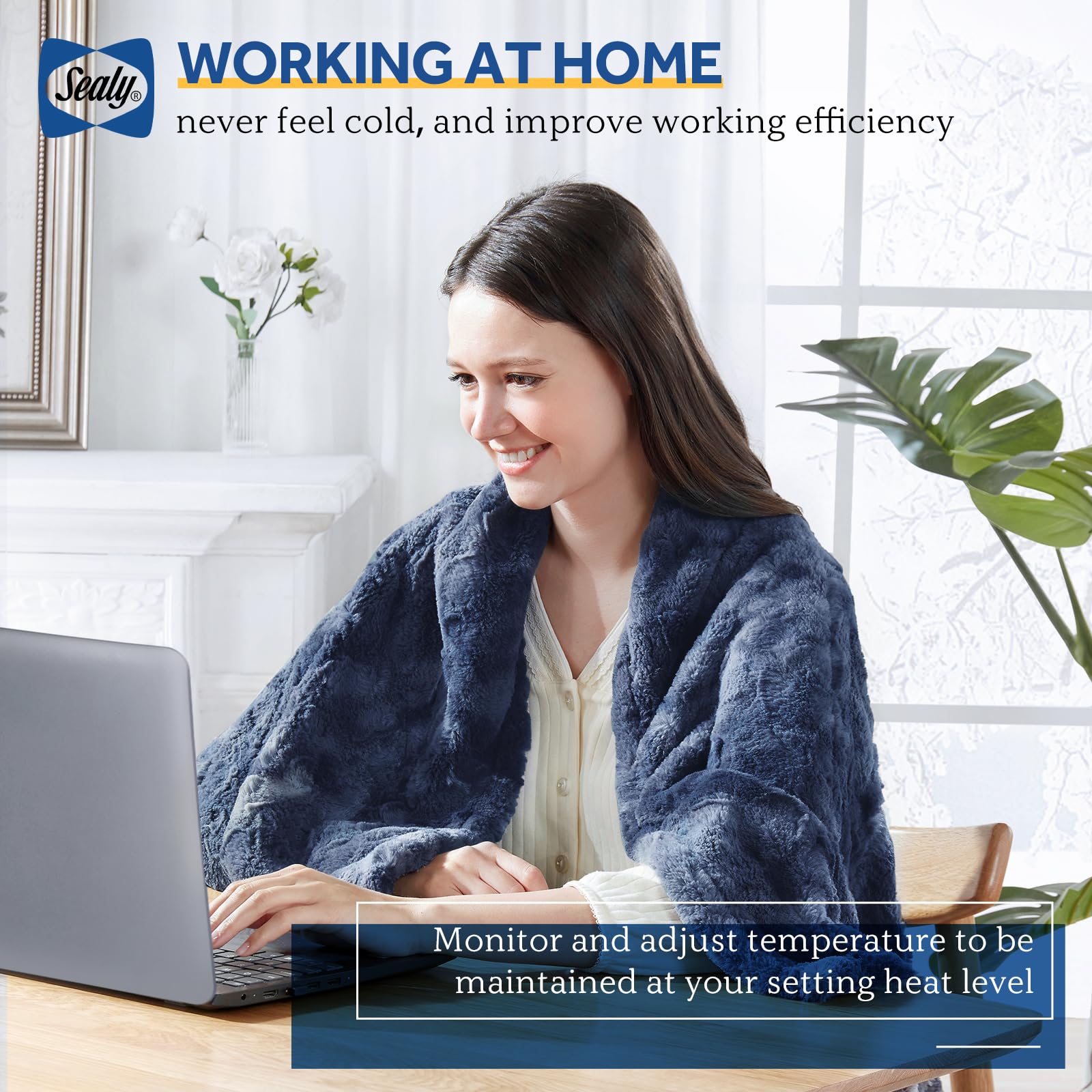 Amazon.com: SEALY Electric Blanket Heated Throw, Faux Fur Heating Blanket  with 6 Heat Settings u0026 2-10 Hours Auto Shut Off, Fast Heating u0026 ETL  Certification, 50x60 Inch, Navy Blue : Home u0026 Kitchen