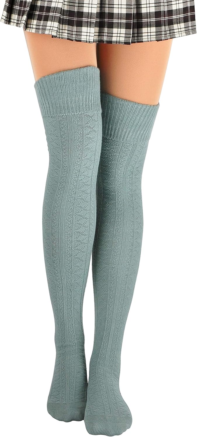 Plus SizeThigh High Socks for Women Cotton Over the Knee Stockings Leg Warmers - Image 3