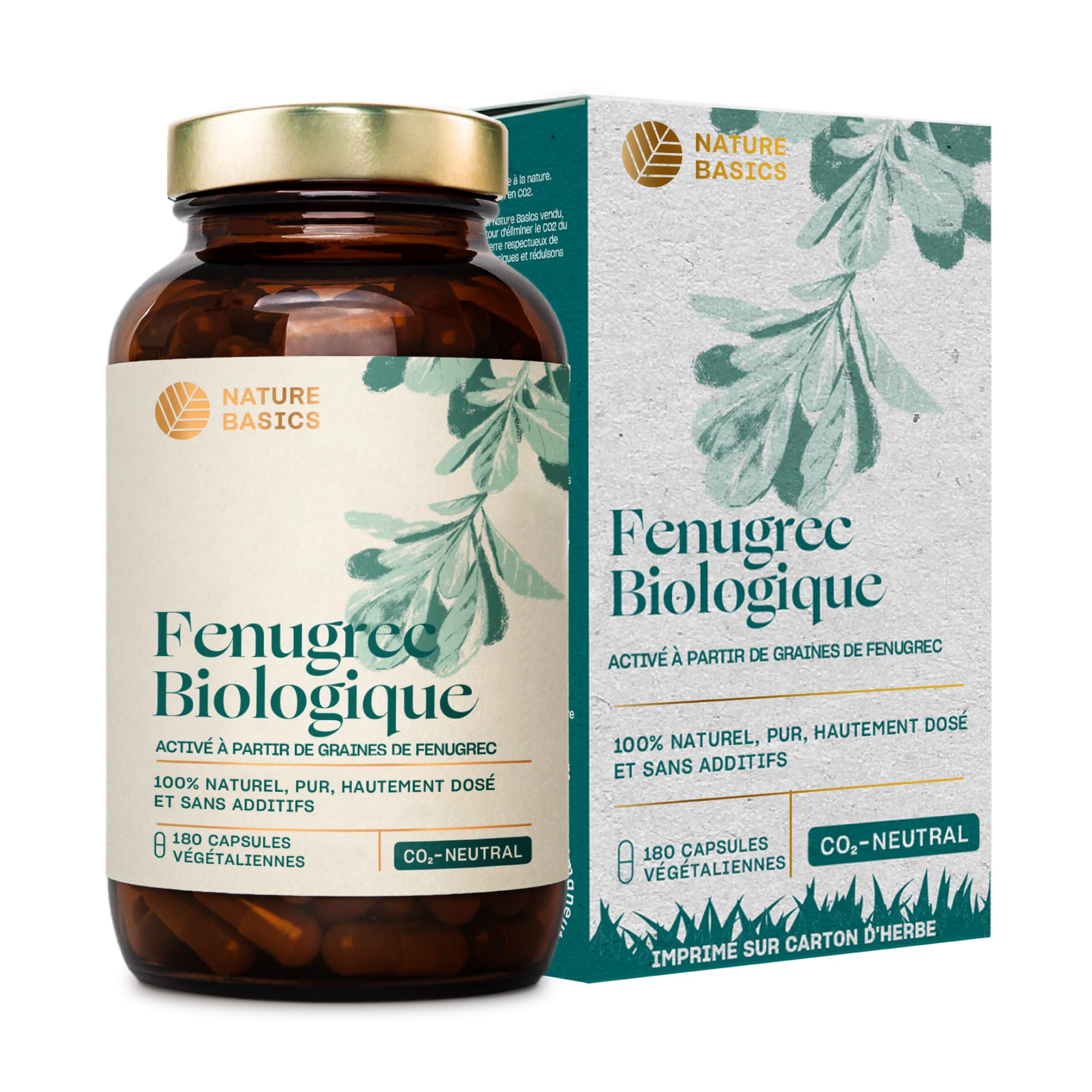 Nature Basics® BIO Capsules de fenugrec activées | Fenugrec naturel hautement do