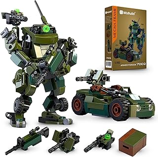 Mecha Frame Ajax Mech with Car Set 7002 - Armed Forces Building Toy Army Military Building Bricks