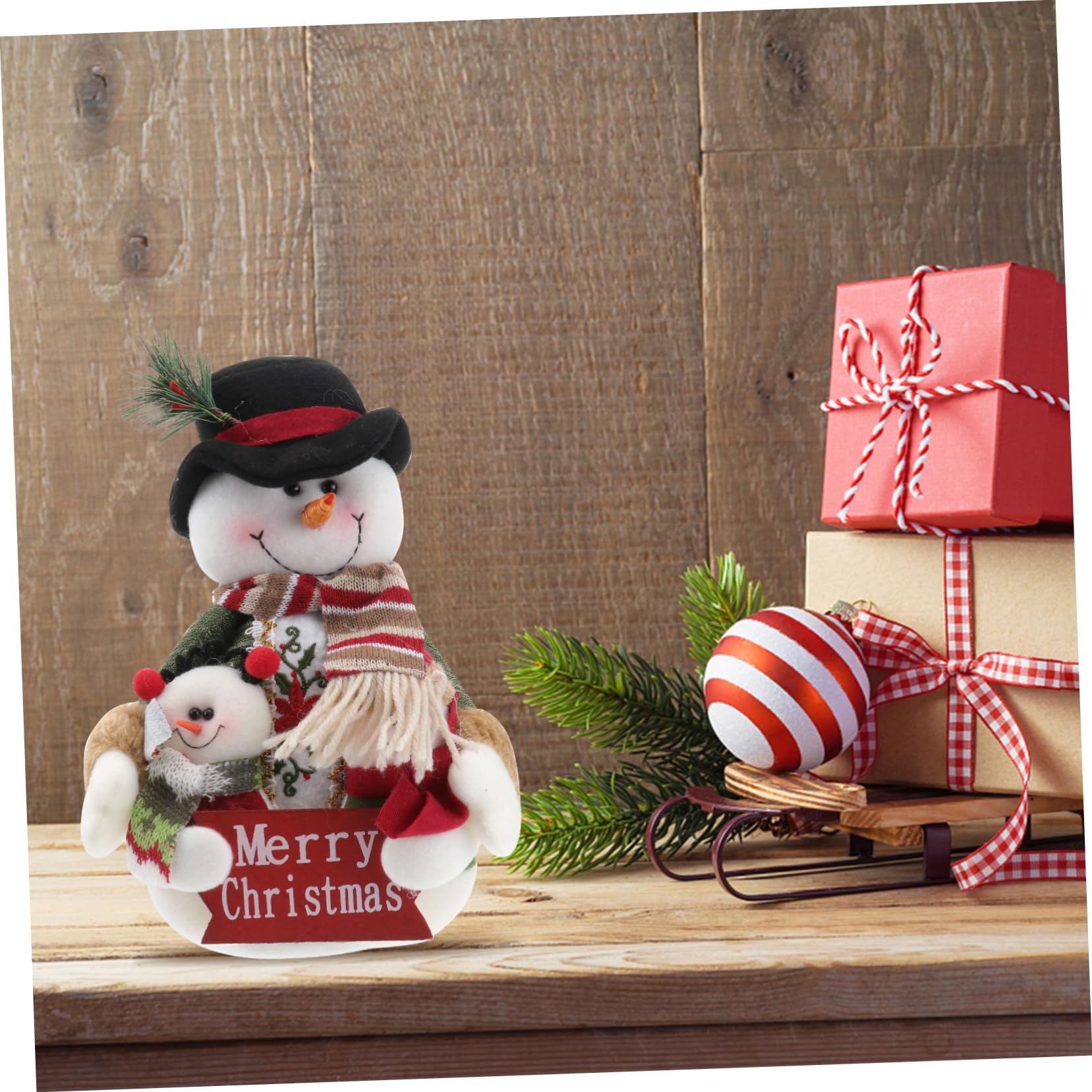 Abaodam 2 Piezas Adorno De Muñeco De Nieve Muñecas De Decoración Navideña Muñeca De Papá Noel Estatuilla De Muñeco De Nieve De Peluche Topper De Escritorio Bonecas Adornos Navidad Mayor