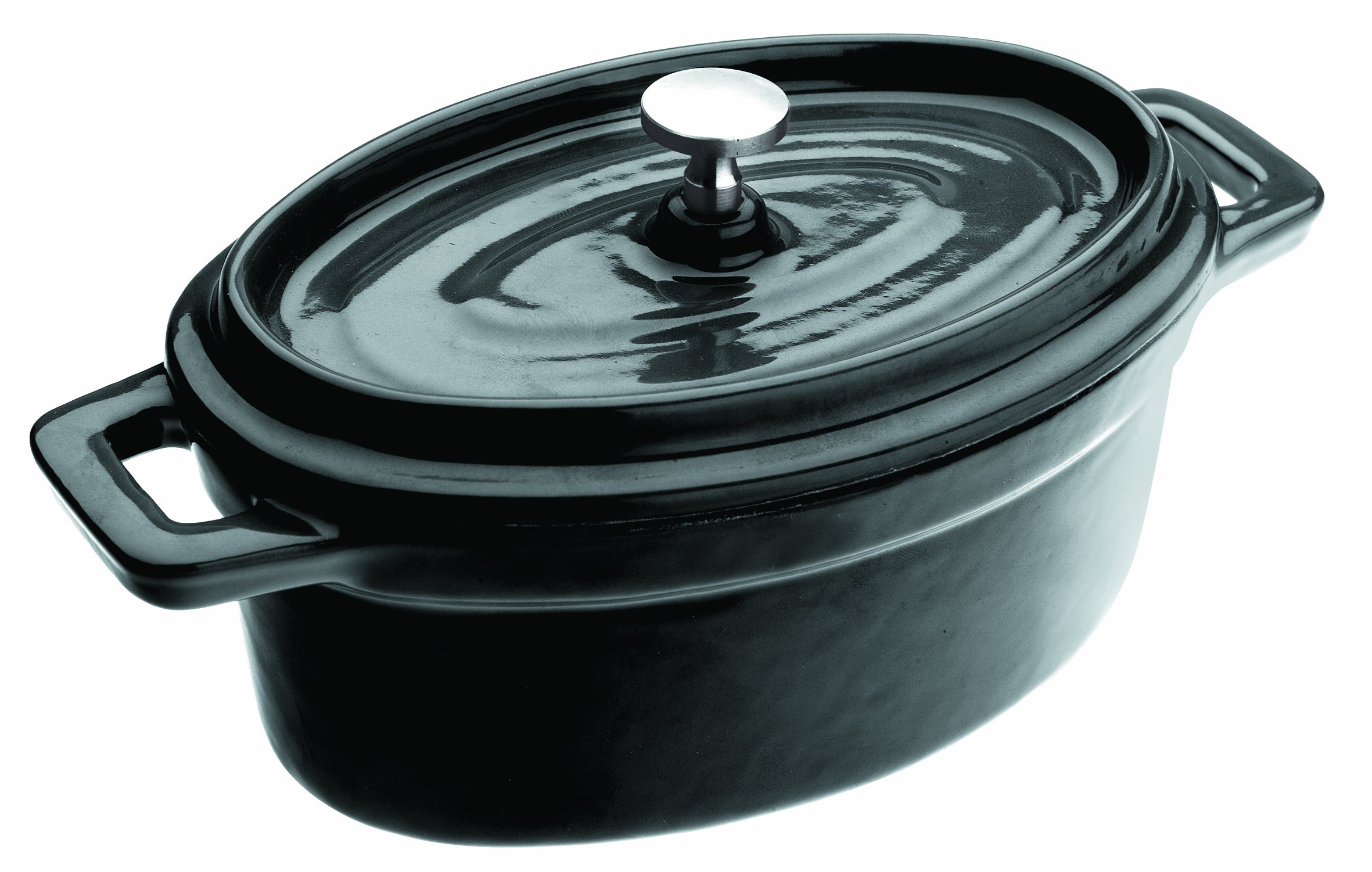 IBILI - Mini cocotte ovale noire, 15 x 10 x 6 cm, Fonte, Compatible avec l’induction