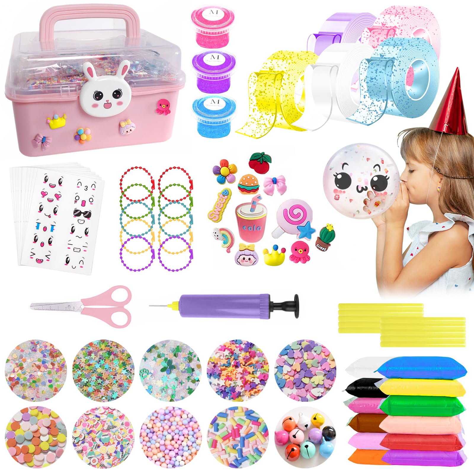 Amazon.com: KAWAIZOO Nano Tape Bubble Kit for Kids with Bunny Box