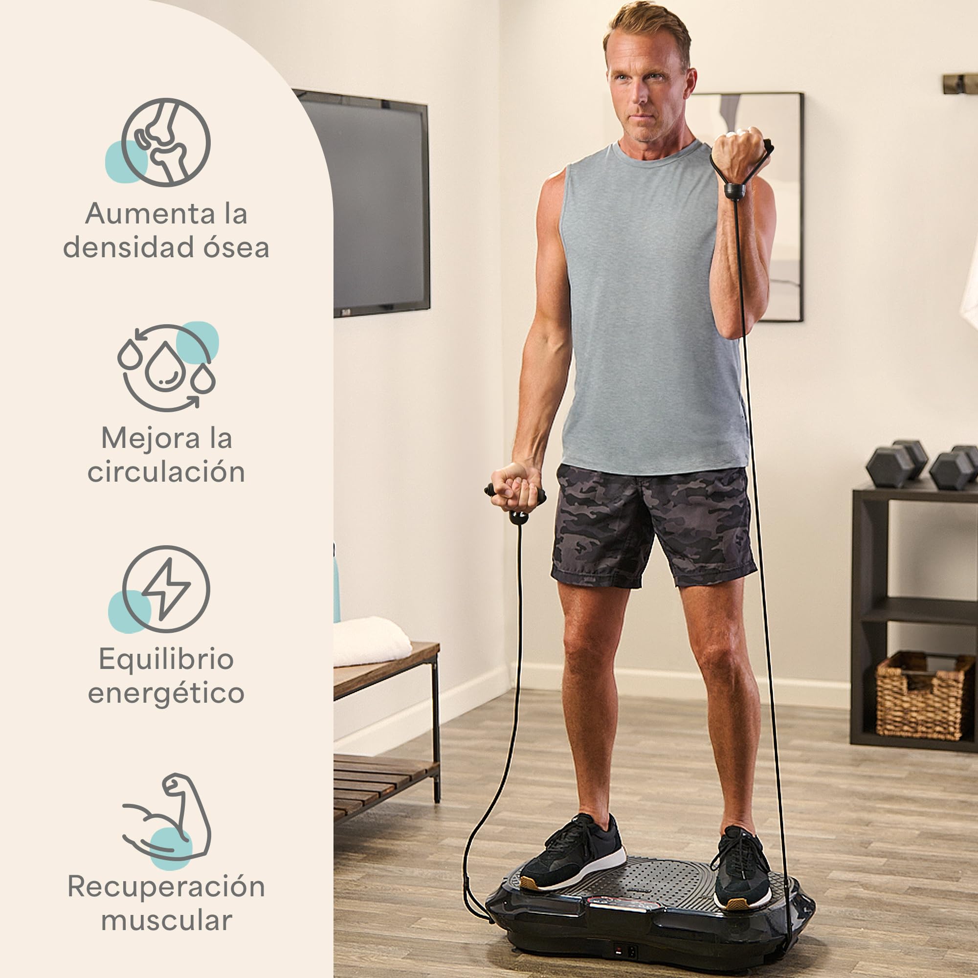 LifePro Waver - Máquina de Ejercicio con Placa de vibración para Entrenamiento Cuerpo Completo, 99 Niveles Velocidad, Bandas Resistencia, Control Remoto, Fitness en casa y Plataforma