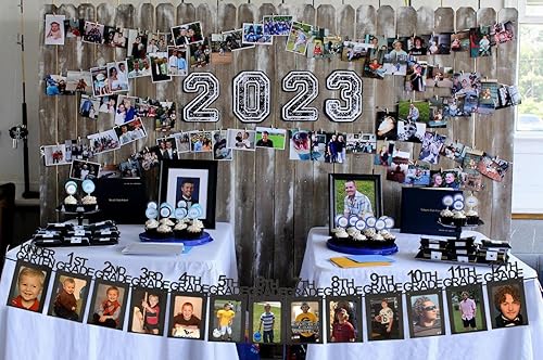 Miniatura 4 de Decoraciones de fiesta de graduación 2025 para decoración de clase de 2025, 8 x 10 K-12, marco de fotos de papel para decoración de fiesta de