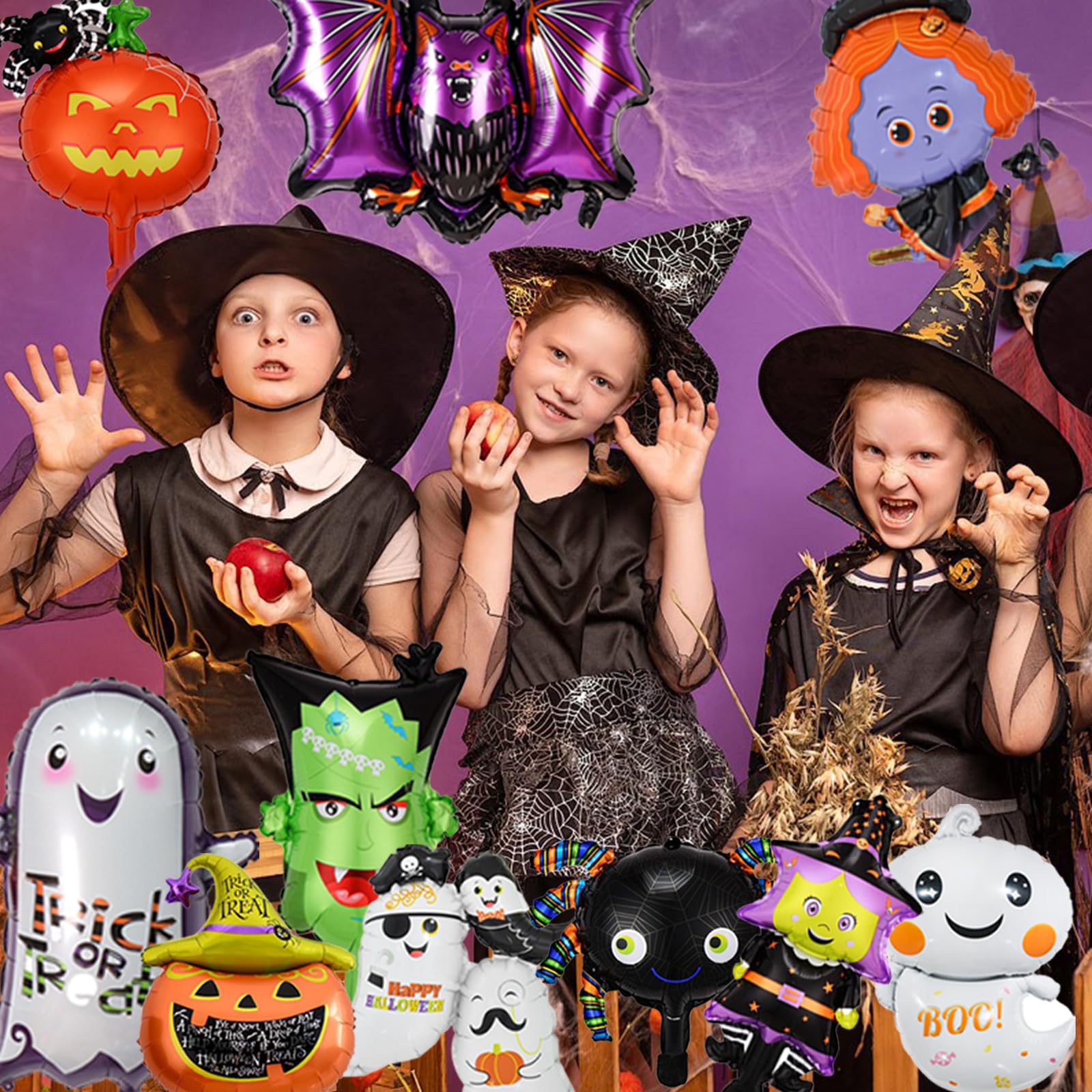 Halloween Ballon Set – 24 Alufolien-Ballons Mit K Produktbild-Vorschau 3