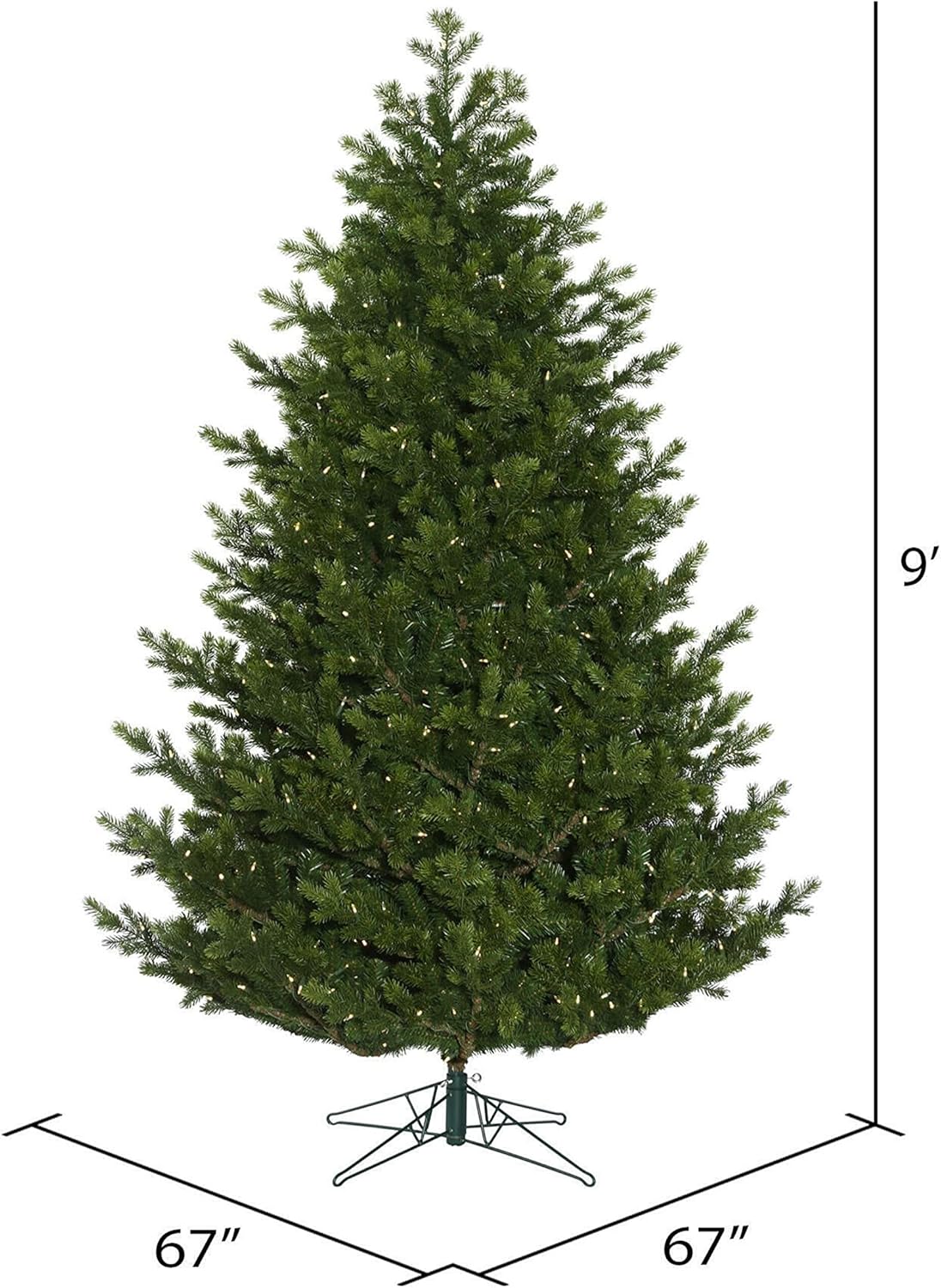 Vickerman 9' Eagle Fraser Full Artificial Christmas Tree, Warm White Dura-lit LED Lights - Lifelike Indoor Seasonal Home Decor - Maintenance Free Faux Fraser Fir Christmas Tree