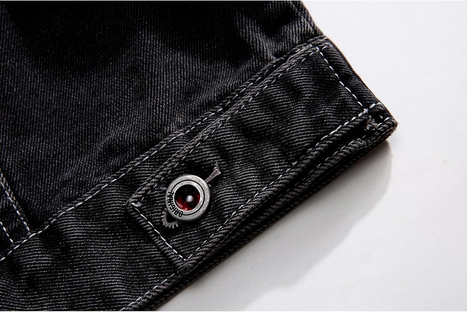 GURUNVANI Patchwork Denim Jacket Mens Oversized Jean Coat Button Down Outwear Tops