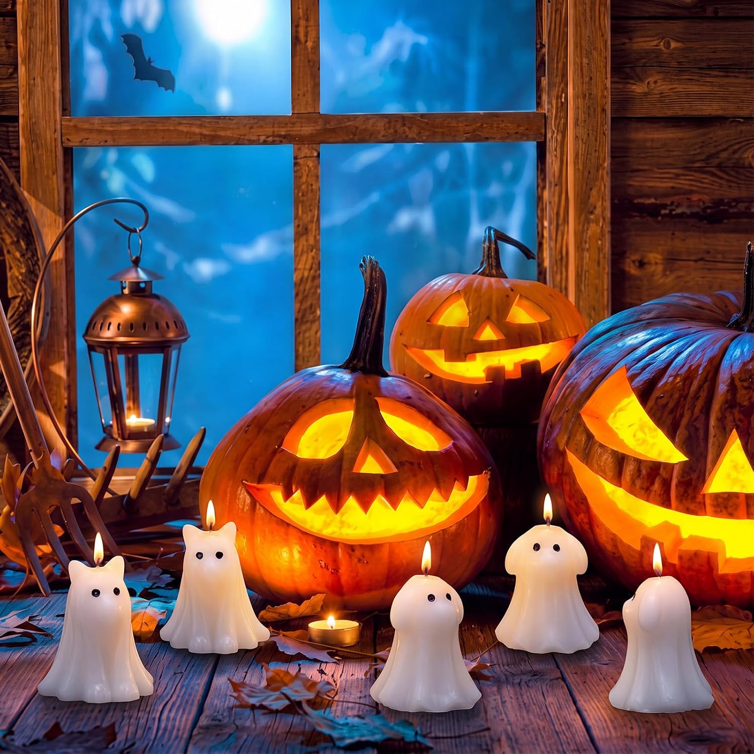 6 Pcs Halloween Ghost Candles Cute Dog Cat Candle for Table Decoration