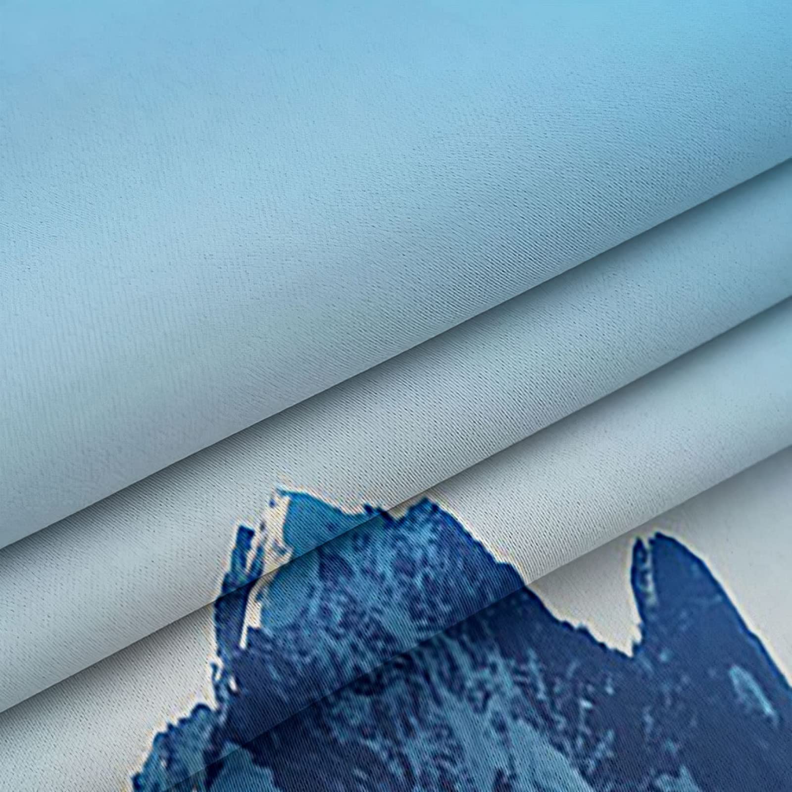 STWSXQ Tenda Oscurante Termica Isolante 2 Pannelli Tenda Camera da Letto Moderna con Occhielli 3D Fiori di Cerchio Blu Motivo 140X260cm Tende Finestre Oscuranti per Interni Soggiorno Cucina