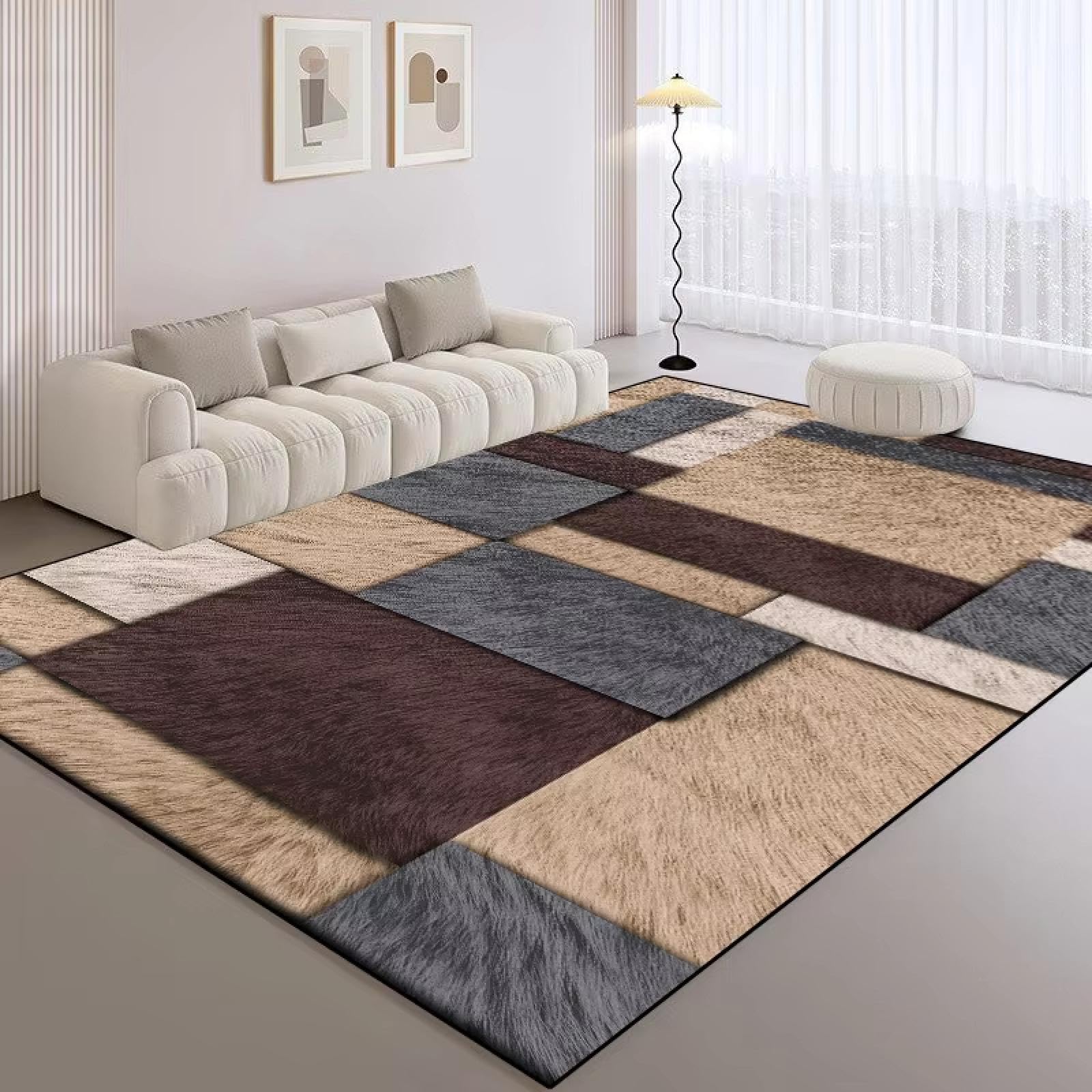 Tapis de salon lavable et antidérapant style classique