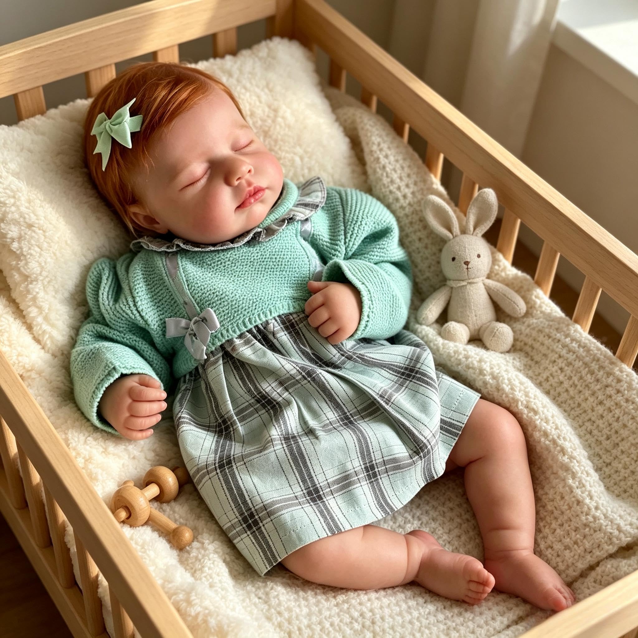 RXDOLL Reborn Baby Vollvinyl Lebensecht, 50CM Silikon Baby Mädchen, Reborn Puppen Lebensecht, Lebensechte Babypuppen Wie Echt, Echte Puppe Mit Haaren