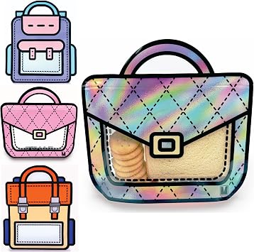 20 Pack Gift Bags for Kids Birthday Party Supplies - Bulk Goodie Bag for Candy, Snacks, or Favors with Resealable Ziplock Seal Holographic/Small