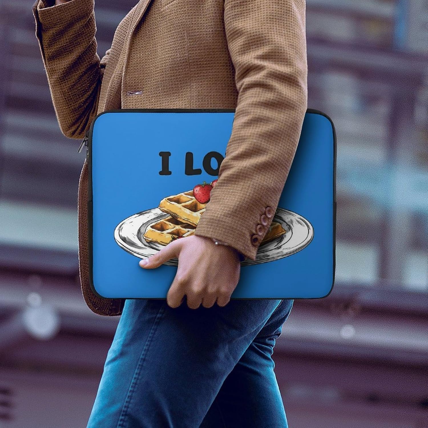 I Love Waffle1 Fashion Laptop Bag Carrying Briefcase Computer Sleeve for Notebook Ultrabook image 5