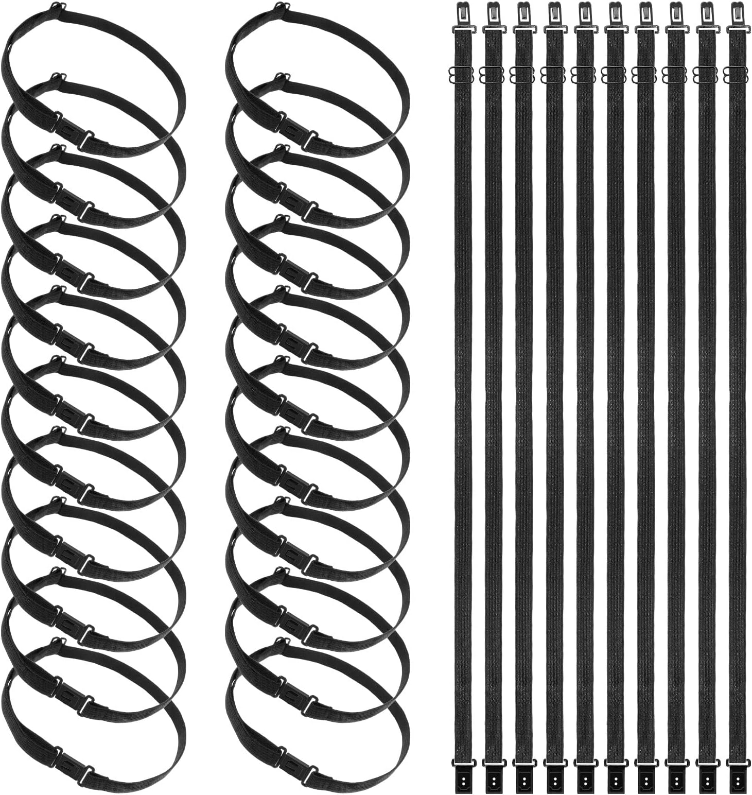 Shappy30 Pcs Adjustable Bow Tie Straps Black Adjustable Extension Strap Belts Elastic Straps with Clips Suitable for Almost All Types of Bow Ties, Boys and Men