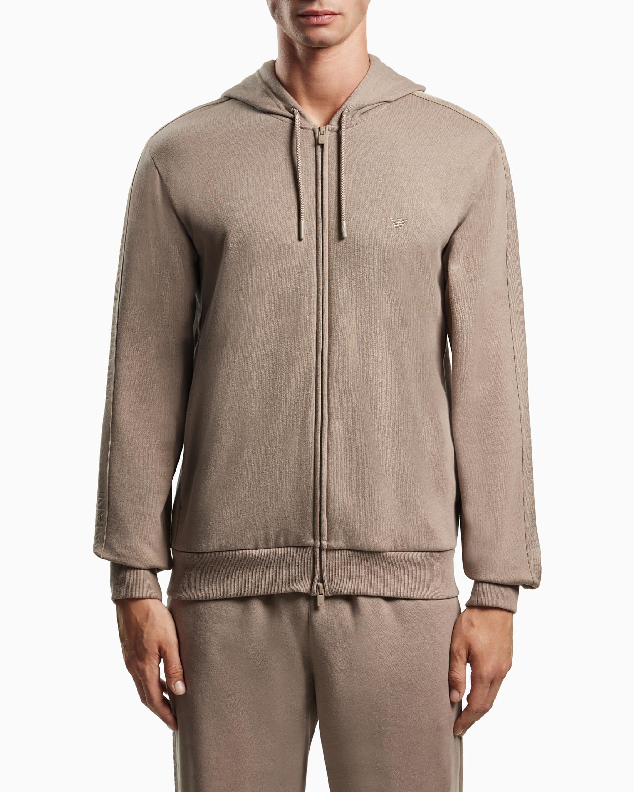 Emporio Armani Basic Terry Hoodie Zip Sweatshirt Felpa con Cappuccio Uomo (Pacco da 1)