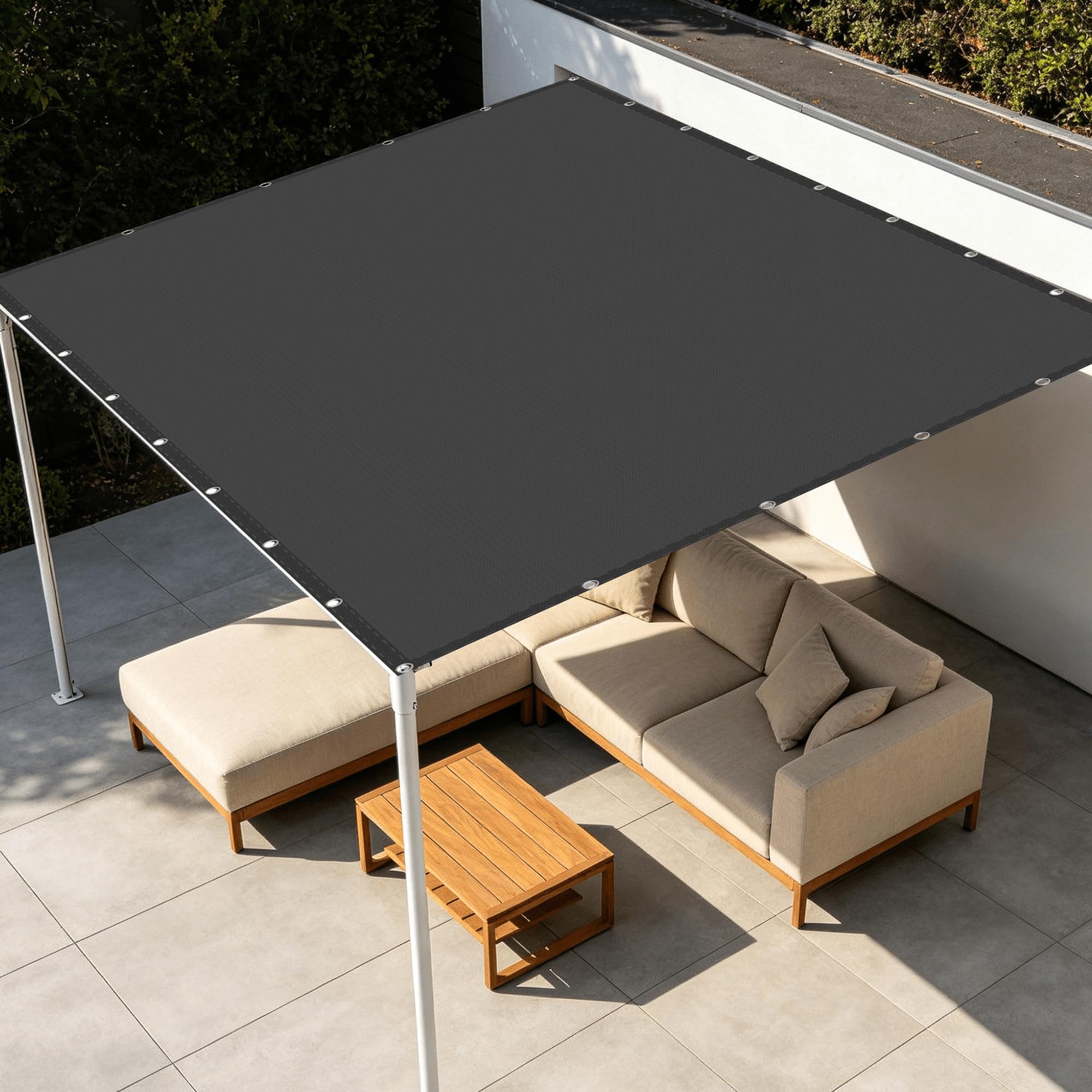 Toldo vela rectangular gris oscuro 100x120 cm impermeable para terraza