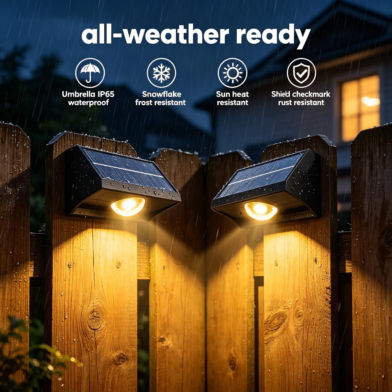 Solar Zaunleuchten für den Außenbereich, 8er Set für Wand, A