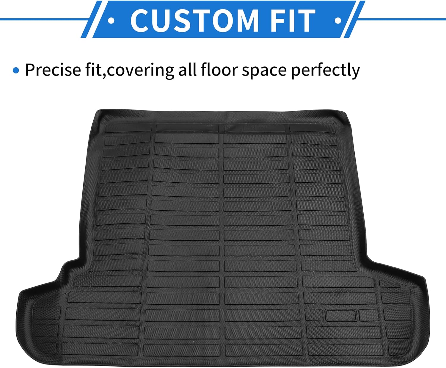 1 Pc Cargo Liner Rear Trunk Mat for Toyota 4Runner 5seat 2003-2009 Anti-Slip TPE Black Trunk Cargo Luggage Boot Tray Mat Flat Face Long Stripe Pattern