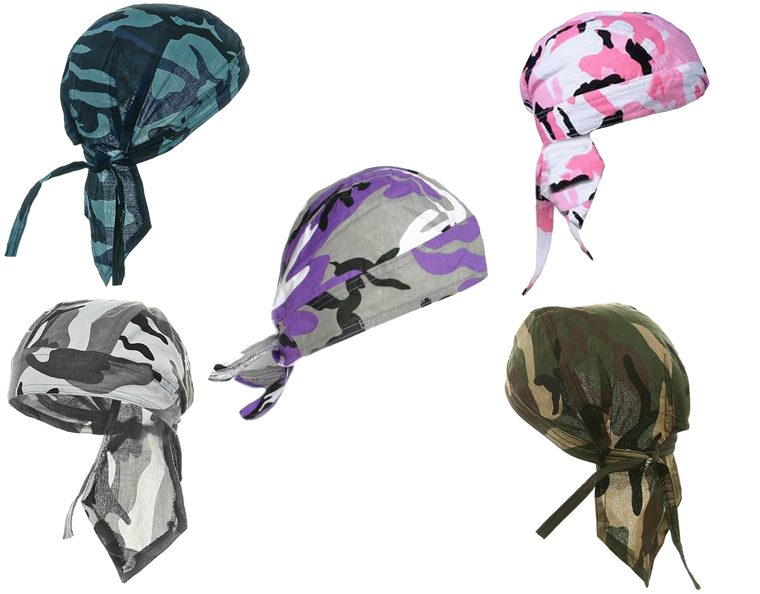 Camouflage Doo-Rags Camo Skull Caps Hunting Du-Bandana Men and Women