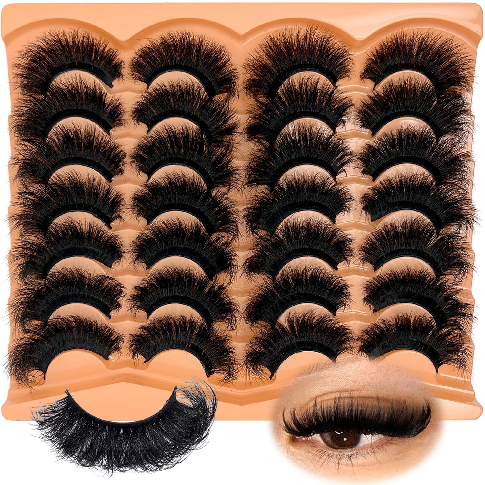 SISIYDY Mink Lashes Fluffy 20mm 25 mm Big Long EyeLashes D Curl 3D Dramatic Thick 8D Volume Faux