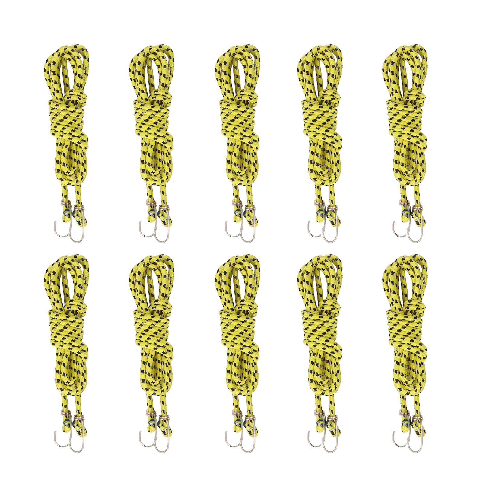 10 Pezzi Corda Elastica in Gomma con Gancio, Heavy Duty Stretch Rope per Fissare Carichi, Corda Elastica Resistente ai Raggi UV con Ganci Rivestiti per Uso Interno ed Esterno, Colo (Coppa del Mondo)