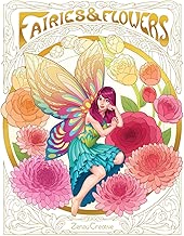 Fairies & Flowers: Adult Coloring Book