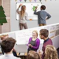 Vista 8 de XBoard Magnetic Dry Erase Board with Lines 48 x 36 Inch, 4' x 3' Double Sided Hanging White Board Planner for Wall Grid Lined White Board +